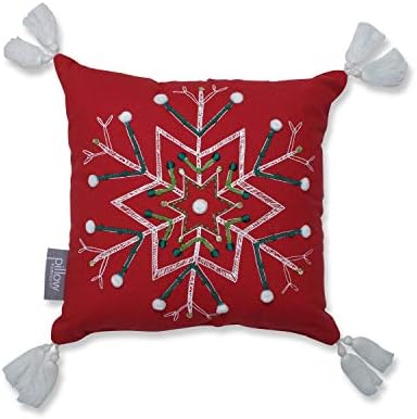 Travesseiro perfeito Let It Snow decorativo travesseiro lombar, 12 x 18, vermelho