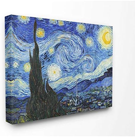 Stuell Industries Van Gogh Starry Night Post Painting Pintura impressionista Arte de parede de lona enorme por