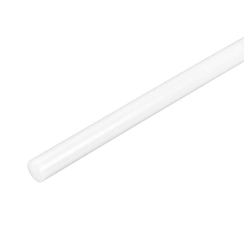 Uxcell plástico hastes redondas de 1/4 de polegada de 20 polegadas de comprimento de poloximetileno branco engenharia