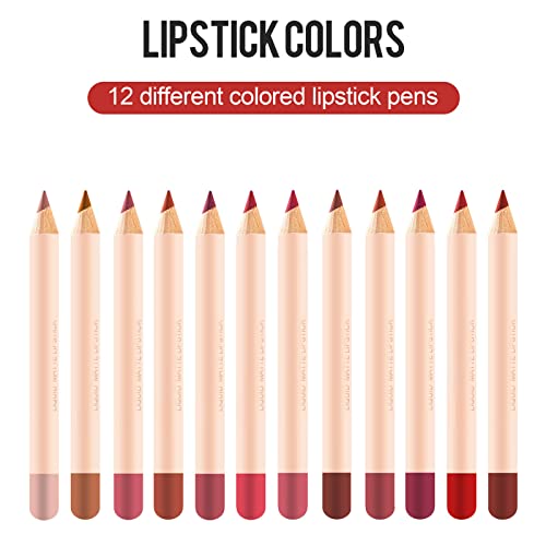 Xiahium Lip Gloss Base e Pigmment 12Color Mattes Lipstick Lip Liner Conjunto fácil de usar Velvet