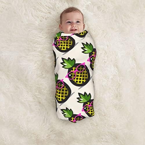 Abacaxi amarelo manta de bebê recém -nascido capa de swaddle recebendo cobertor para carrinho de bebê