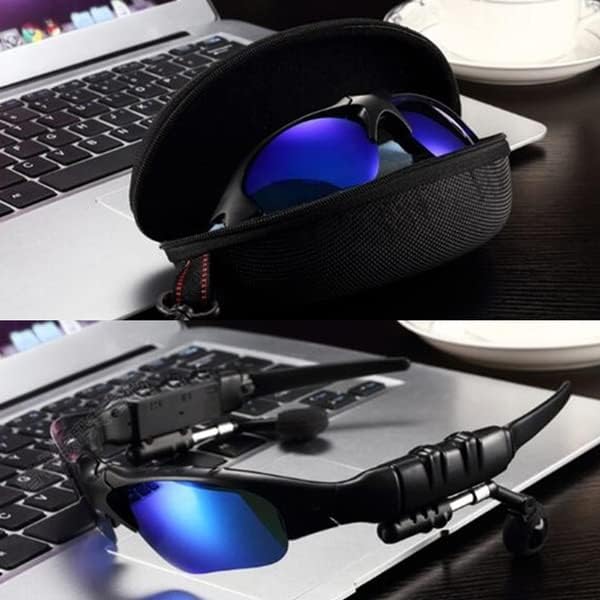 Bluetooth 2 em 1 óculos com microfone móvel USB recarregável com óculos de sol polarizados de óculos
