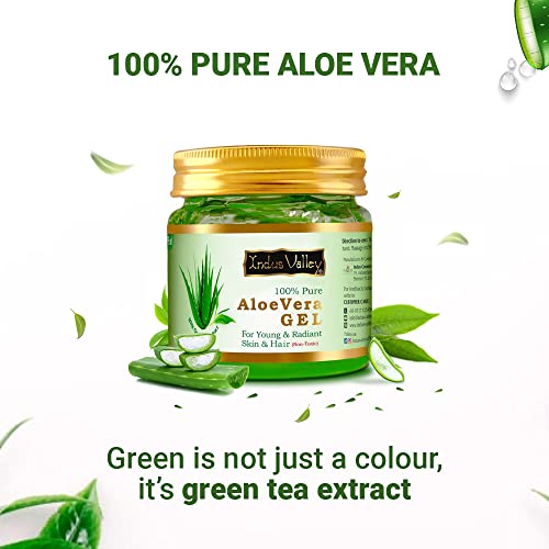 Indus Valley não tóxico Aloe Vera Gel para acne, cicatrizes, tratamento de pele brilhante e radiante-175ml