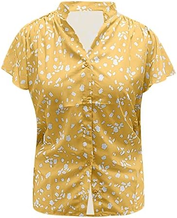 Pacote de camiseta de manga comprida mulher mulher amarra a frente de chiffon botões V de pescoço Batwing