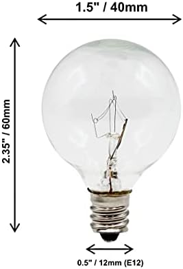 Hobbies criativos Clear Globe G40 Bulbos de substituição para luzes de cordas externas - 5W 120V FIT E12