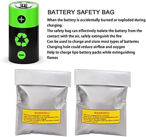 2PCs Bateria multifuncional Saco seguro Saco de alta resistência Armazenamento de bateria e transporte Tampa