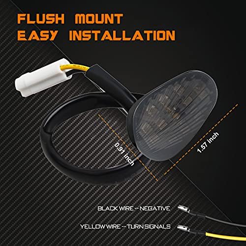 Quasco Flush Mount Motorcycle Sinais de lente fumada LED Flinkers compatíveis com Yamaha YZF R1 R3 R6