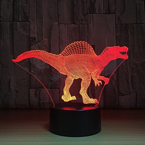 3D Dinosaur Night Night Tabel Light Desk Illusion Lâmpadas de ilusão 7 Luzes de cores Luzes de mesa LED Lâmpada
