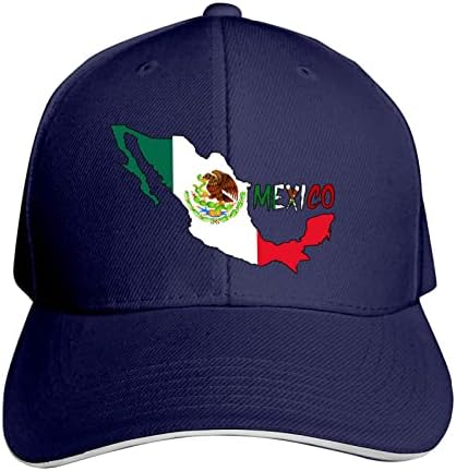 Tiayead México mapa mexicano bandeira de beisebol, chapéu de caminhoneiro para homens e mulheres,