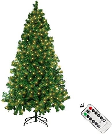 Árvore de Natal artificial de 6 pés com luzes DIY USB Power & Remote Timer - 850 Dicas de galhos, suporte