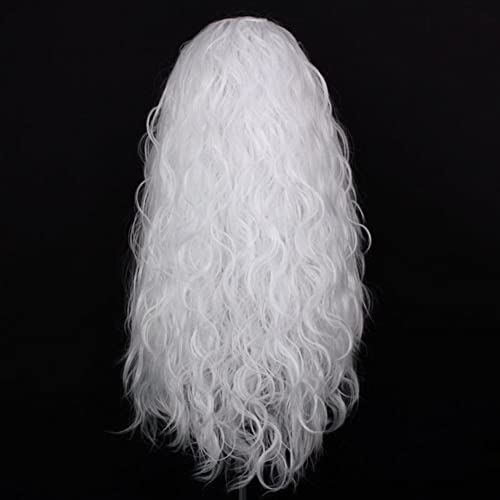 Rdy 24 polegadas de renda branca frontal peruca sintética longa onda corporal pêlo peruca fibra de fibra