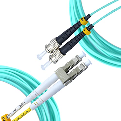 Cabo NewYork Cables® Fiber Patch | LC para St Multimode Duplex OM3 50/125 Cordão de jumper | Cabo de fibra
