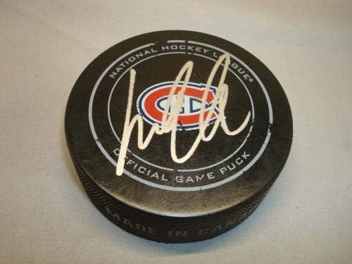 Lars Eller assinou o Montreal Canadiens Official Game Hockey Puck PSA/DNA CoA 1A - Pucks de NHL autografados