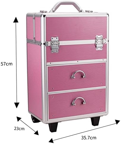 Feer 4 Tier Bloqueável Cosmetics Makeup Box Box Storage Tattoo Box com bandeja retrátil rosa