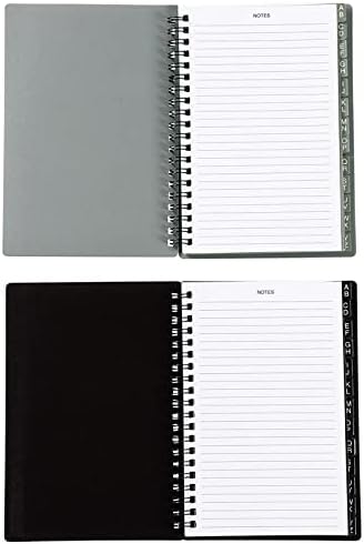 Juvale 2-Pack Spiral Senha Keeper Livro com abas alfabéticas, notebook de senha para internet e