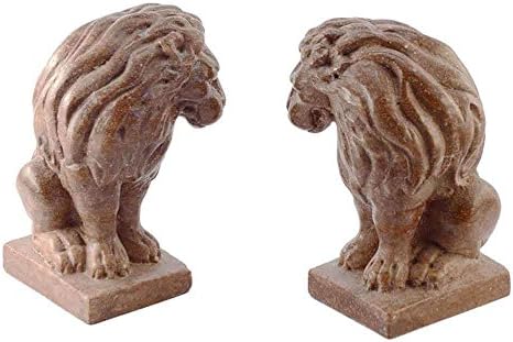 Arte 2000 Lions Lions Paperweight Red mármore