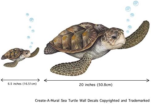 Decalque da parede da tartaruga marinha ~ Oceano Undersea Animal Tortoise Wall Stick para decoração de quarto