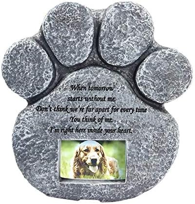 Mochiglory Paw Print Pet Memorial Stone Puppy Tombsto