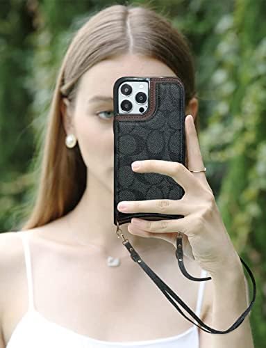 XGMKY Luxury Cartet Case for Designer iPhone 14 Pro Max Case para mulheres, Classic Pattern Protective Flip