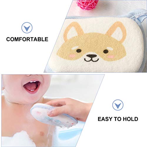 Lurrose 6pcs Baby Bath Bath Sponge Cartoon Animal absorvente Espurro esfoliante Esponja Esponja Ultra