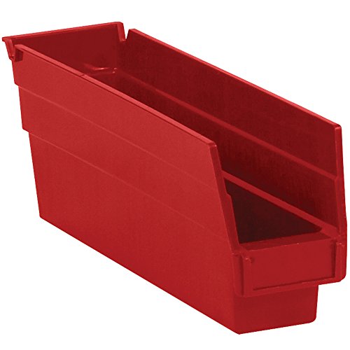 Pacote superior de matilha de caixas de prateleira plástica, 11 5/8 x 2 3/4 x 4 , vermelho