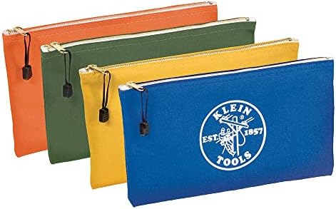 Klein Tools 5140 Bolsa com zíper de lona, ​​bolsa de ferramentas, bolsa de ferramentas, bolsa de utilidade, bolsa