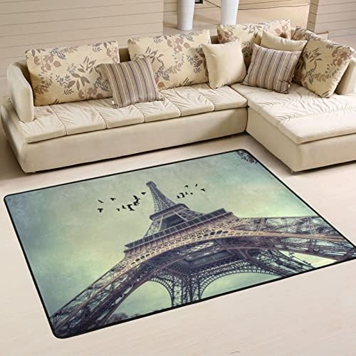 Grande tapete de área macia Paris Eiffel Tower Nursery Playmat tape