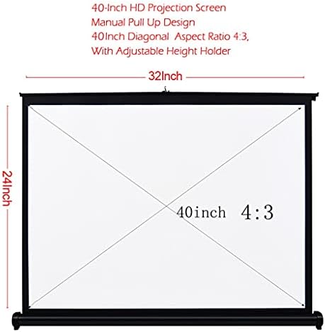 N/A Manual da tela de projeção HD de 40 polegadas Pull Up Folding Tabletop Screen 4: 3 Tela para projetor