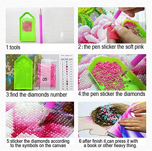 Pintura de diamante grande tulipa branca por kits de números, DIY 5D Diamond Diamond Square Prain Frill Stitch