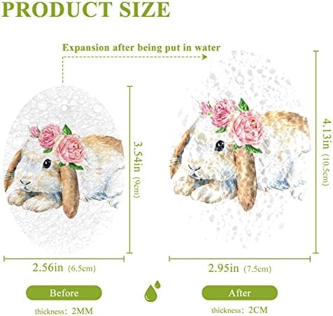 Alaza Bunny Rabbit Flor Rosa Flor Natural Esponja Esponjas de Celulose para Moscos para Lavar Banheiro