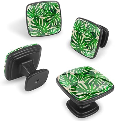 4 peças botões de armário de gaveta de padrão de palmeira tropical para armário de banheiro de