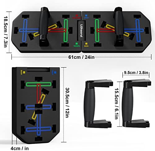 Push -up Board Cores codificados com alças de push up para piso, equipamento de exercícios Conjunto Pefect