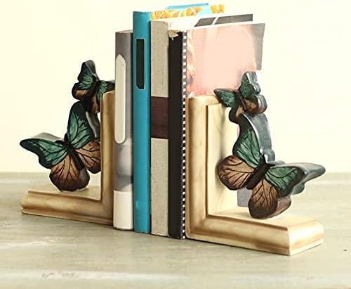 KLHHG Country Butterfly BookEnd Livro -Und Mesquino de Office BookEnd Office Resina Artesanato Ajuste Ajuste