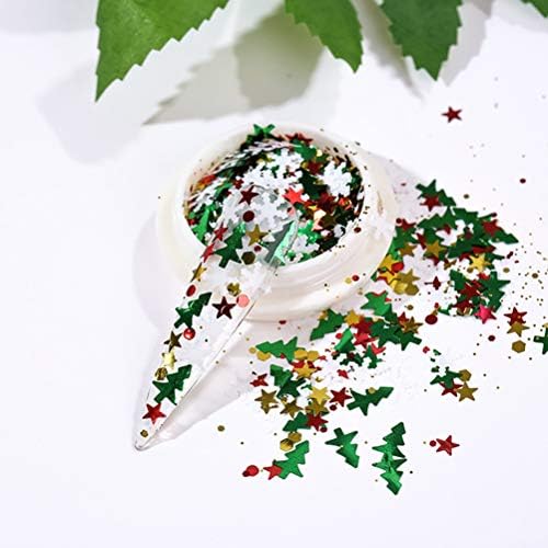 Soimiss 6 garrafas de manicure lantejas de Natal Decalques de unhas de Natal adesivos de unhas decorativas