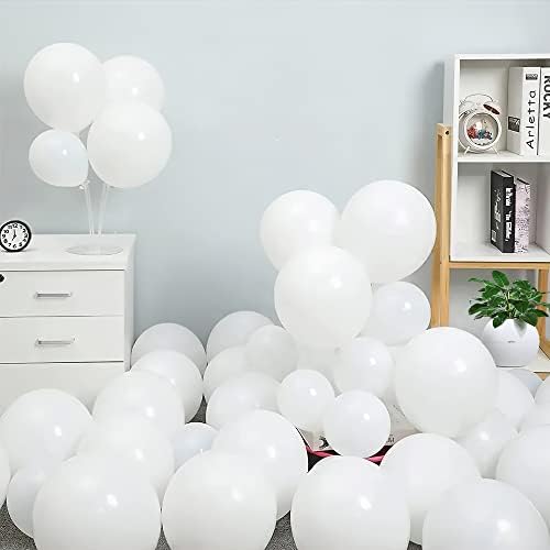 Balões de látex brancos 50 pacote, balões de balões brancos foscos de 12 polegadas para balões