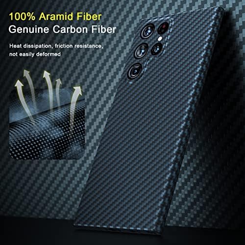 Fibra de carbono Memumi para Samsung Galaxy S22 Caso Ultra, Carbono Durável Durável 0,5 mm Slim
