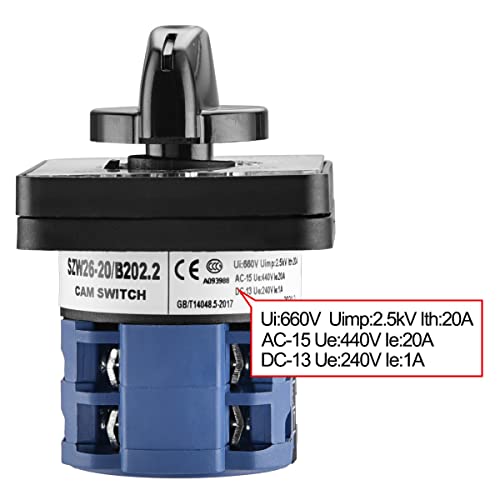 Switch de troca de seletor de câmera rotativa universal de Heschen SZW26-20/B202.2 On-Of-On Momentary
