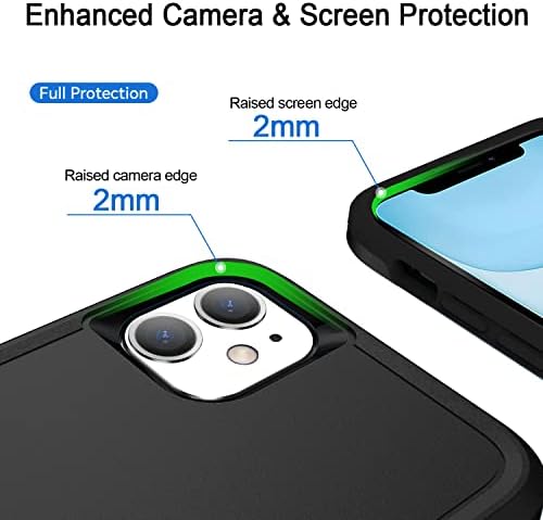 HSEFO projetado para iPhone 11 Case, Proteção pesada Proteção à prova de choque à prova de pó à prova de poeira
