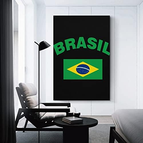 Bandeira do Brasil Pintura Impresso Arte da parede Modern obra de arte vertical Picture para decoração