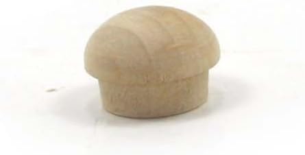 MyLittlewoodshop - PKG de 6 - botão de cogumelo - 1 polegada na madeira inacabada da haste