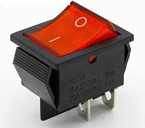 Interruptor de balancim 2pcs/lote vermelho 4 pinos Luz de botão liga/desliga para botão de barco 250V