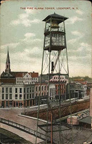 Tower de alarme de incêndio Lockport, New York NY Original Antique Postcard