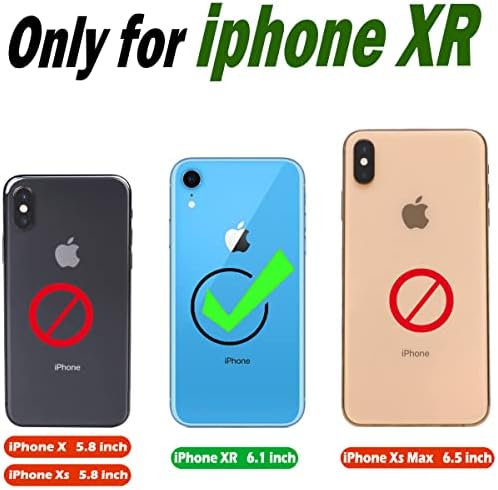 Kuxnguyi Wallet Case para iPhone XR, capa Folio Flip com titulares de cartões de kickstand forte,