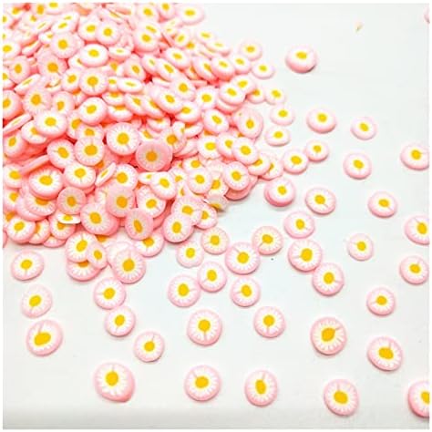 Shukele niantu109 20g/lote 5mm Pink Daisy Round Flower Polymer Clay