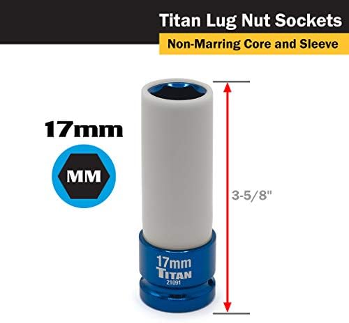 Titan 21092 de 1/2 polegada x 19mm de porca de lugo profunda não picante
