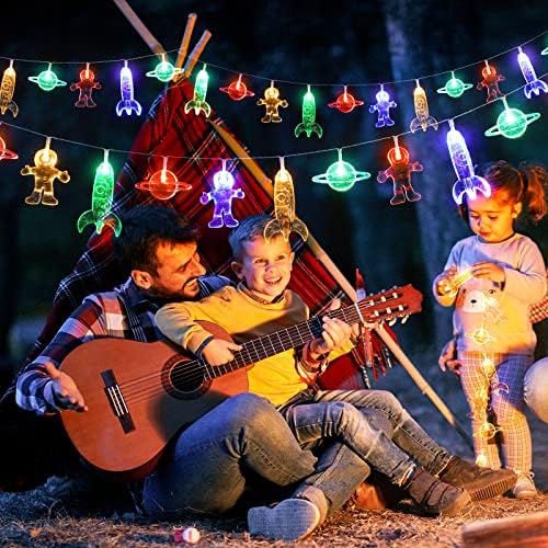 Acelista 20 LED LUZES DE ASTRONAUT ASTRONAUT LUZES E ESPELHO String Lights Domer's Children's