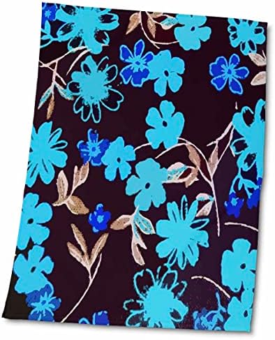 3drose florene abstrato floral - azul botânico - toalhas