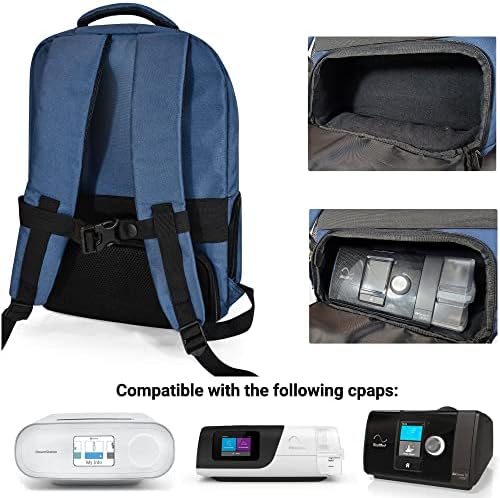 40winkz EUA CPAP Backpack Backpack Lightweight Travel for CPAP Machine Compatível com Resmed AirSense 10, AirSense 11, Respironics DreamStation e muito mais.
