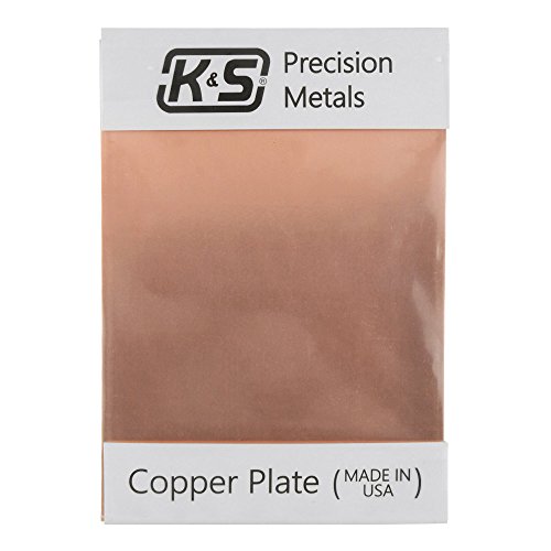 K&S 6601 Placas de gravação de cobre, 0,050 espessura x 4 de largura x 6 de comprimento, 1 peça, feita