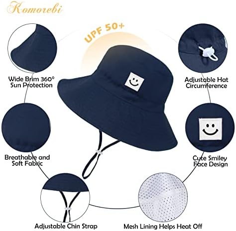 Baby Sun Hat Hat Smiley Face Hat Hat Costa UPF 50+ Sun Protetive Bucket Hat Baby Girl Girl Summer Summer